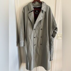 London Fog Double-Breasted Trench Coat in Light Gray